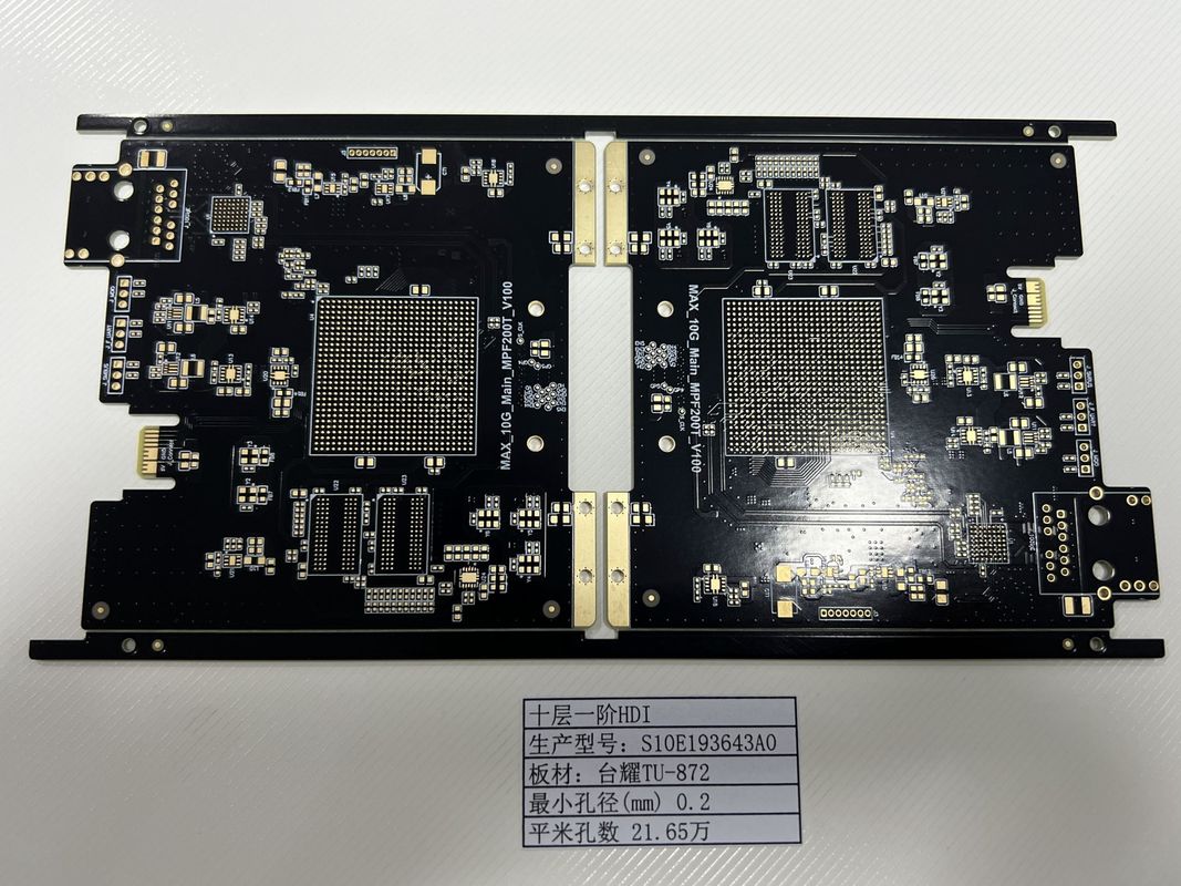 FR4 TU-872 Hight Speed PCB 10 Layers 3/3Mil PCB 4L 1 N 1 HDI Boards ENIG IP4452