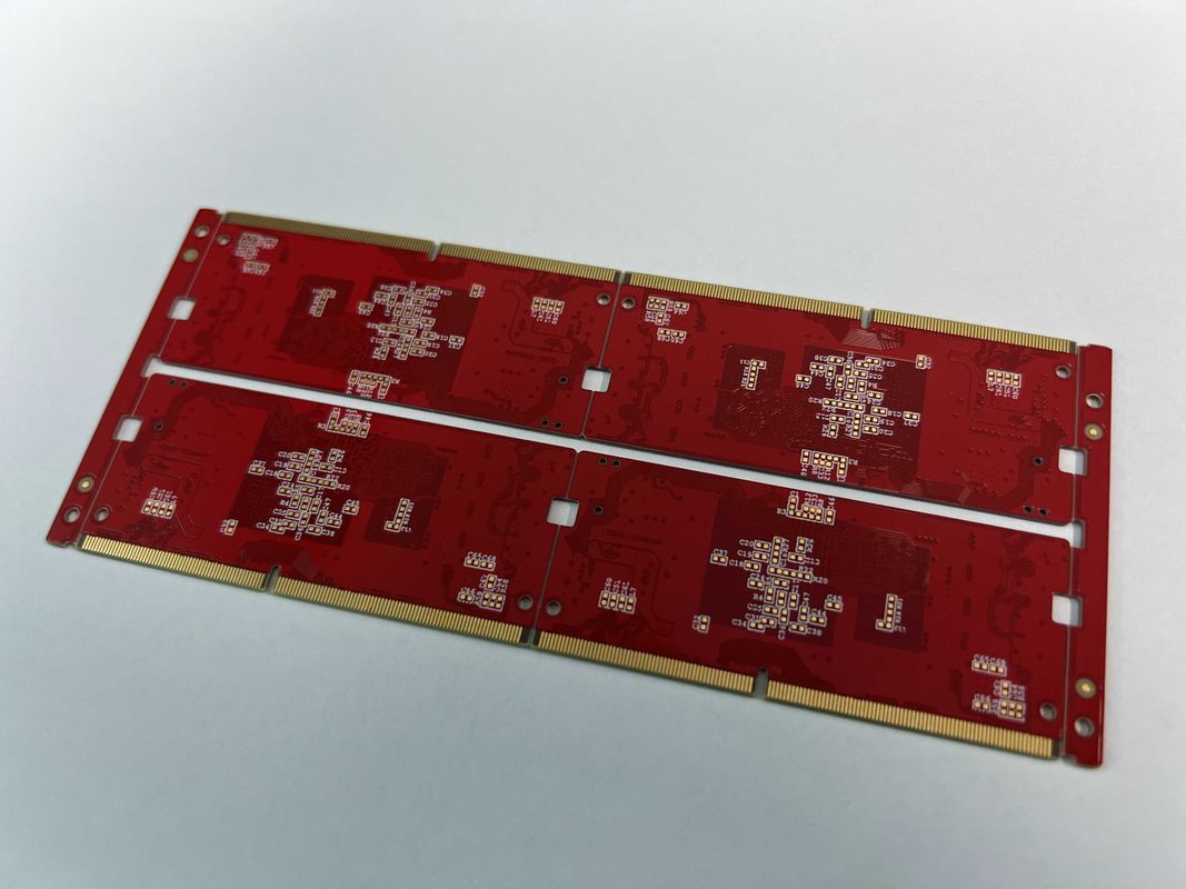 Immersion Gold Surface Multilayer PCB Board with Red Solder Mask Color and 0.25OZ Copper Weight